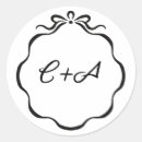 Search for black white bow wedding stickers Bows