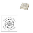 Search for monogram rubber stamps Floral wreath