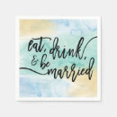 Search for eat drink and be married napkins Blue