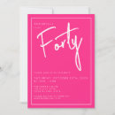 Search for female 40th birthday invitations Script