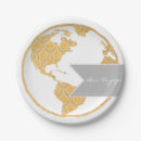 Search for world map paper plates Bon voyage