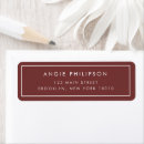 Search for red wedding return address labels Maroon