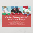 Search for boys roller skating party invitations Red