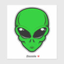 Search for green alien head stickers Aliens
