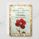 Search for stained glass wedding invitations Red