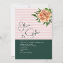 Search for emerald green and blush pink wedding invitations Botanical