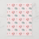 Search for love pattern postcards Pink hearts