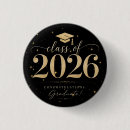Search for graduation class badges Black and gold