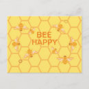 Search for happy bee postcards Honeycomb