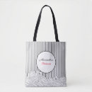 Search for black and white stripes tote bags Classy