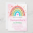 Search for girly 1st birthday invitations Rainbow