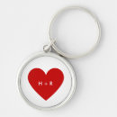 Search for red heart key rings Silver