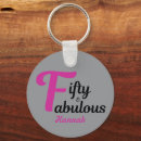 Search for happy 50th key rings Fifty and fabulous