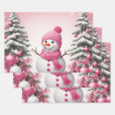 Search for pink christmas tree wrapping paper Snowman
