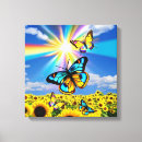 Search for butterfly sunflower canvas prints Sunflowers