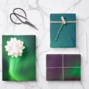 Search for northern lights wrapping paper Green
