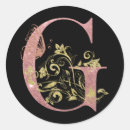 Search for gold monogram letter g initials stickers Floral