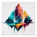 Search for watercolor waterfall art Mountains