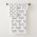 Search for mr and mrs bath towels Black and white