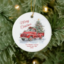 Search for red truck christmas tree decorations Vintage