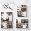 Search for village wrapping paper Christmas tree