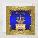 Search for crown royal blue baby shower invitations Damask