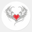 Search for heart with angel wings stickers Red
