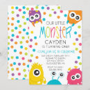 Search for little monster birthday invitations Monsters