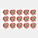 Search for circular heart stickers Red