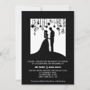 Search for bride and groom silhouette wedding invitations Black and white