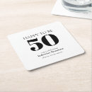 Search for 50th birthday party coasters Black white