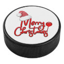 Search for merry christmas hockey pucks Red