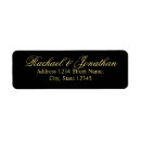 Search for black and gold wedding return address labels Rsvp