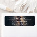Search for dark background return address labels Modern