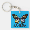 Search for blue butterflies key rings Watercolor