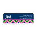 Search for navy chevron return address labels Zigzag