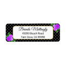 Search for black and white polka dots return address labels Elegant