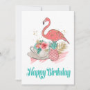 Search for pink flamingo birthday cards Tropical