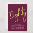 Search for red 80th birthday invitations Simple