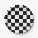 Search for black and white checkered paper plates Retro