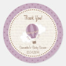 Search for vintage purple baby shower stickers Thank you