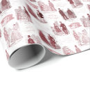 Search for red toile wrapping paper Antique