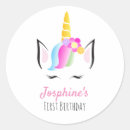 Search for unicorn first birthday party stickers One year old