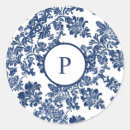Search for blue damask stickers Vintage