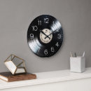 Search for vinyl record clocks Black