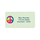 Search for psychedelic return address labels Peace symbol