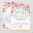 Search for swan baby shower invitations Watercolor flowers
