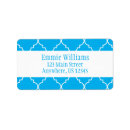 Search for monogram quatrefoil return address labels Blue