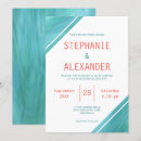 Search for teal and coral wedding invitations Turquoise