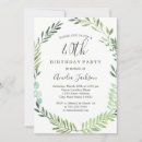Search for green 40th birthday invitations Watercolor